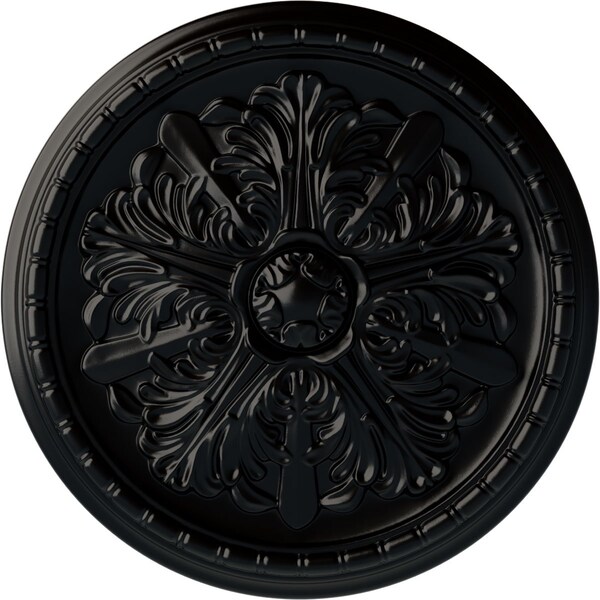 Ekena Millwork Washington Ceiling Medallion (Fits Canopies up to 2 7/8"), 17 1/8"OD x 1 1/2"P, Jet Black CM17WABLF - main